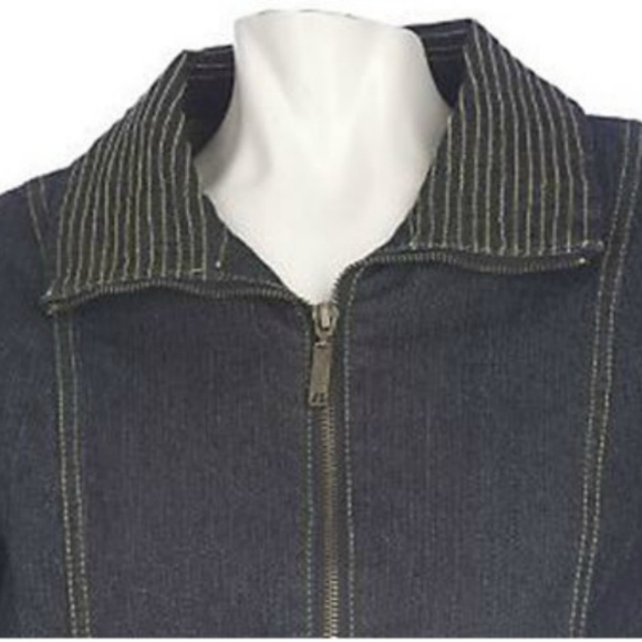 Bradley by Bradley Bayou Denim Zip Front Jacket - Picture 3 of 4